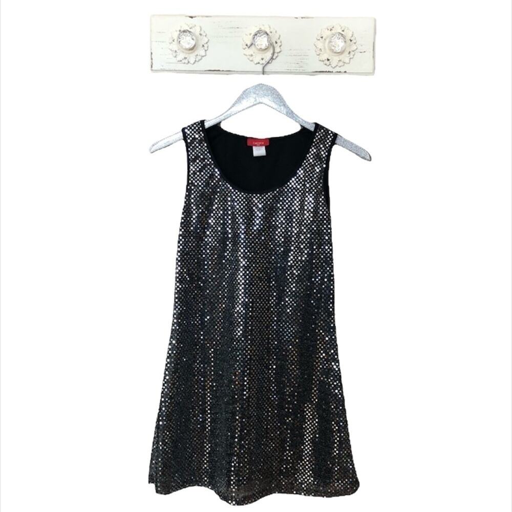 Cantata USA Vintage Black & Silver Sequin Mini Party Dress
